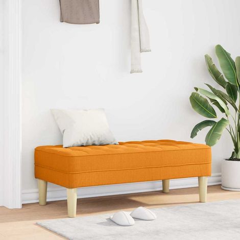 Bank mit Kissen Dunkelgelb 113 x 57 x 39 cm Stoff (1/5)
