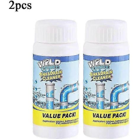 Lot de 2 nettoyants pour évier et canalisations, nettoyant pour évier et canalisations Wild Tornado