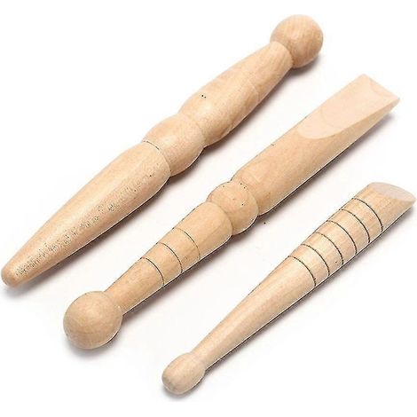 Lot de 3 bâtonnets de massage des pieds en bois naturel pour soulager la douleur et favoriser la relaxation (acupuncture, réflexologie). (1/5)