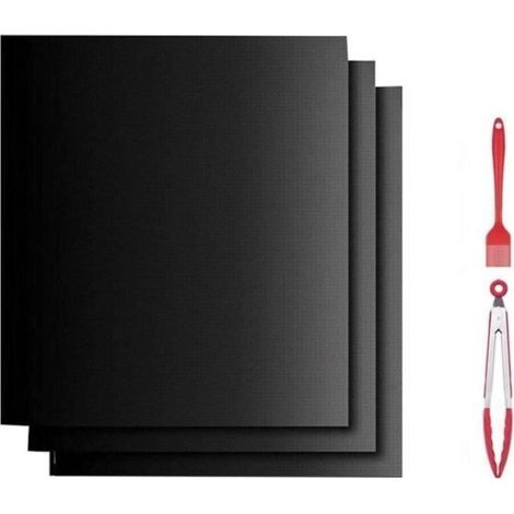 Plaques De Barbecue Antiadhésives,Accessoires De Gril D'Extérieur Noirs (1/4)
