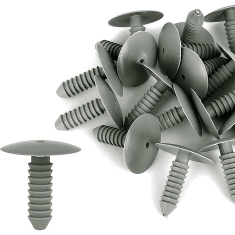 Rivets Plastique Gris 20 Pièces pour Fixation Voiture (1/5)