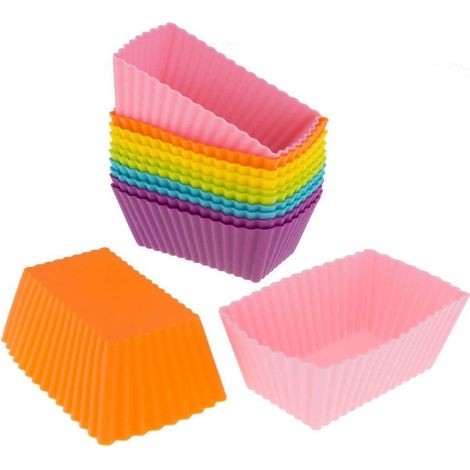 Rechteckige Jumbo-Cupcake-Förmchen, 8 cm (3,15 Zoll) Silikon-Backform