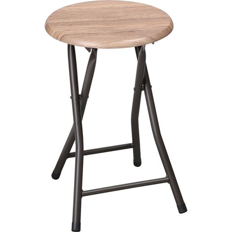 Set von 10 klappbaren Barhockern Kollektion DARYL in Eichen- und Schwarzfarbe mit Metallstruktur