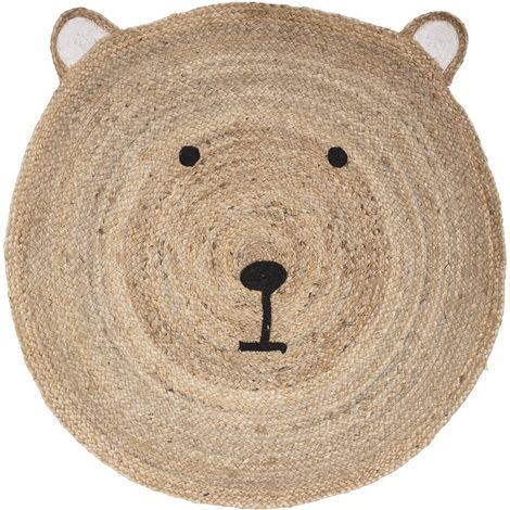 Tapis rond jute ourson D100 (1/3)