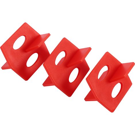 Système de nivellement de plaque de 1/16 po (50 pièces) : entretoise rouge à 3 côtés en forme de croix et de T pour sols et murs en céramique (1/3)