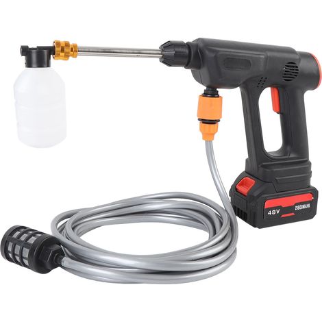 Nettoyeur haute pression sans fil 900 PSI, nettoyeur électrique portatif, buse 6 en 1, batterie 21,8 Ah pour le lavage de voiture et l'arrosage des plantes, prise UE (1/5)