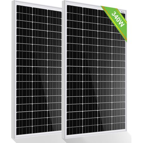 ECO-WORTHY Pannelli solari 340 Watt 12 volt Modulo fotovoltaico a Alimentazione di roulotte, camper (2pcs 170W)