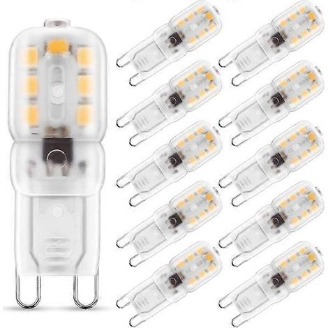 Lot de 10 ampoules LED G9 3W 3000K, équivalent à une ampoule halogène de 25W - Blanc chaud (1/5)