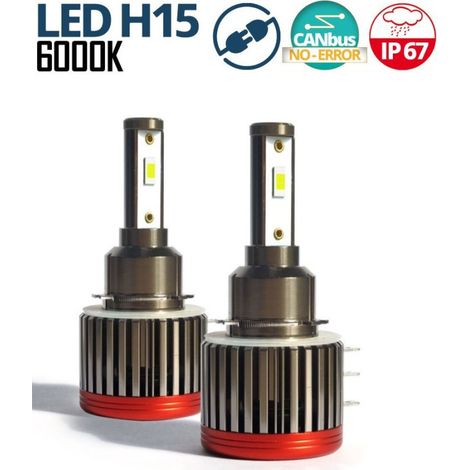 Set LED-Leuchtmittel F2 H15 12 V/24 V 72 W 10000 lm für Scheinwerfer — Can-Bus fehlerfrei — Abblend-/Fernlicht