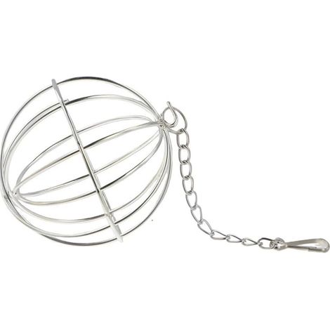 Boule à Foin - Rongeur - Acier Inoxydable - Avec Crochets - Pour Lapin Cochon Dinde Chinchilla Hamster - Lot De 2 (1/5)