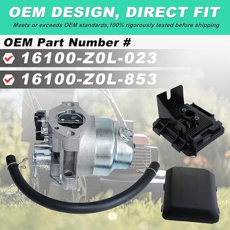 Carburettor Kit for GCV160 GCV135 GC160 GC135 GCV160-OHC Engine and Lawn Mower Carbu GCV 160 Lawn Mower with Spark Plug, Air Filter, Gasket, Replacement Parts 16100-Z0L-023 (1/4)