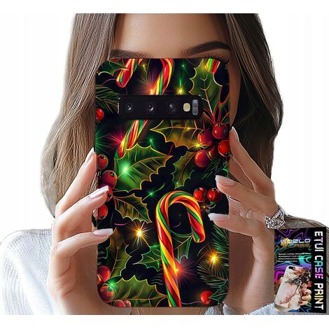 Custodia per Samsung Galaxy S10 - Bastoncino di zucchero, vischio, albero di Natale + lamina (1/5)