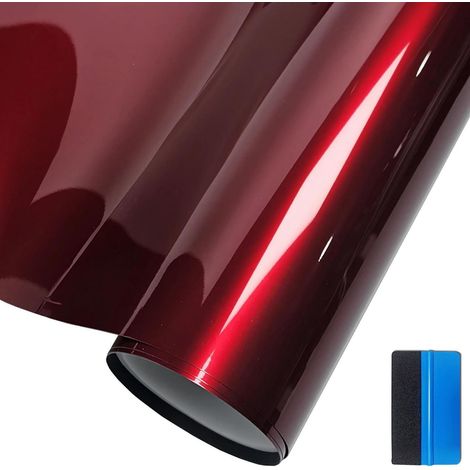 Hochglanz Vinylfolie Rot Flüssigmetall 10cm x 900cm Selbstklebend für Auto DIY (1/5)