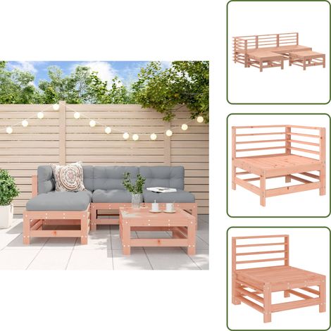 The Living Store 5-tlg. Garten-Lounge-Set Massivholz Douglasie - Gartensitzgruppe - Loungemöbel - Gartenmöbel - Douglasienholz - Outdoor Möbel