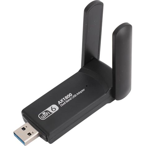 Adaptateur USB WiFi 6, Adaptateur WiFi 1800 Mbps USB 3.0 Double Bande 2,4 G 5G Adaptateur Réseau sans Fil pour Ordinateur de Bureau, Ordinateur Portable, Prise en Charge de (1/5)
