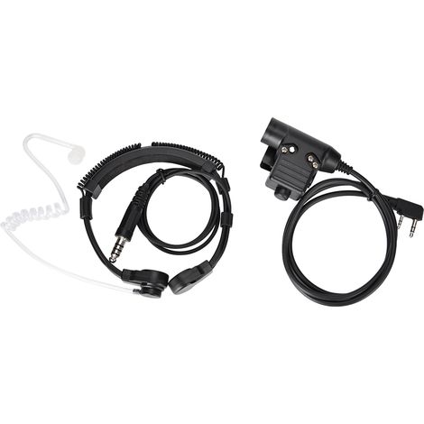 Tube d'air de contrôle de la gorge avec casque talkie-walkie tactique U94 de qualité militaire, confortable et doté d'un bouton PTT. (1/5)