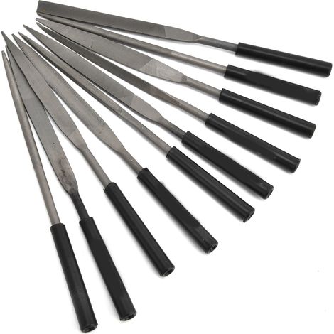 Nadelfeilen-Set Mini-Schmuckfeilen aus Kohlenstoffstahl, einseitig, zum Glätten von Metallmodulen, 5 x 180 mm (1/5)