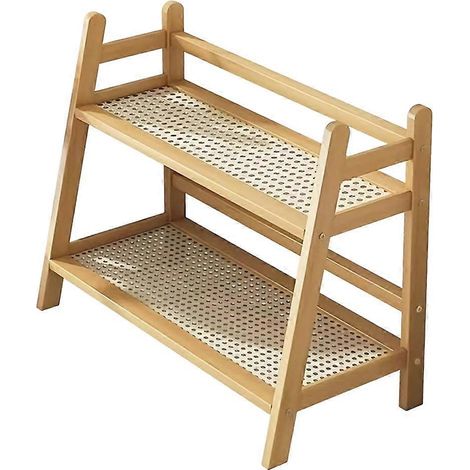 Étagère de bureau double couche avec porte-tasses et supports de rangement pour bureau et cuisine, 2 niveaux, gain de place (1/5)