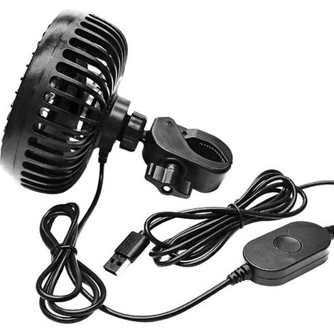 Ventilador silencioso alimentado por USB, con clip, ideal para escritorio y para viajes. Fabricado en poliestireno ligero, portátil y fácil de transportar. (1/5)