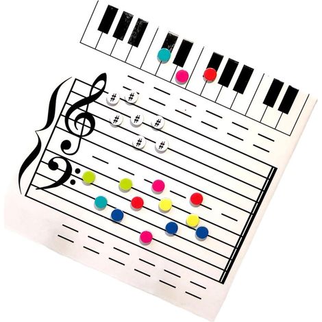 Tableaux blancs - Tableau blanc - Aimants pour tableau blanc - Tableau musical pour enfants - Surface d'écriture lisse et effaçable à sec - Tableau blanc avec notes de musique (1/5)