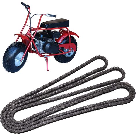 Rollenkette Nr. 35, 140 Glieder, aus Kohlenstoffstahl, geeignet für Minibikes, Motorräder und Karts (1,5 m im zusammengeklappten Zustand). (1/5)