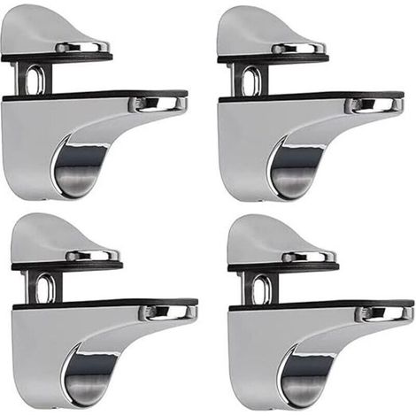Support D'étagère en Verre Réglable, 4 Pcs Support D'étagère en Verre, Pince en Verre à Fixation Murale, Support pour Étagères en Verre, pour Tablette Verre