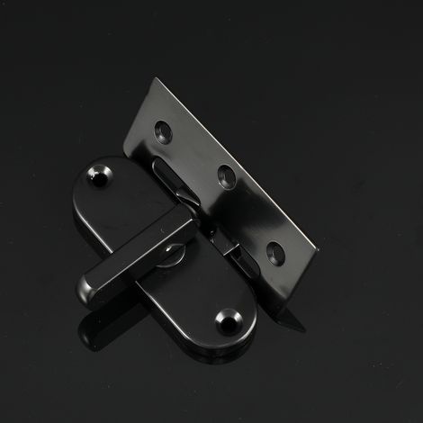Loquet et targette-90 degrés flip en noir coulissante serrure loquet serrure à came boucle de porte incurvée (1/5)