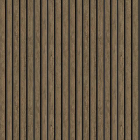 Dark Oak Wooden Slat Wallpaper Holden Decor Wood Effect Modern Contemporary (1/3)