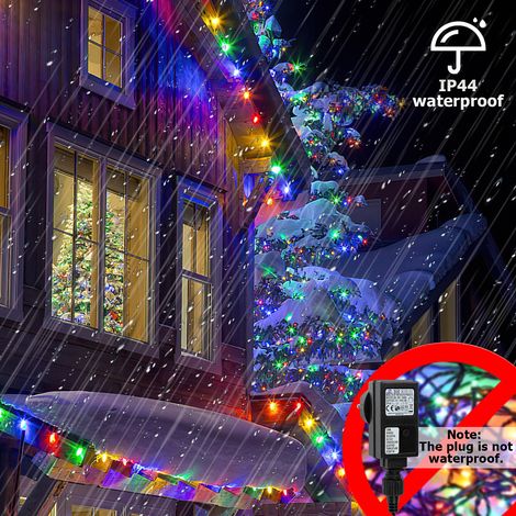 Wolketon 10m 100 LED Lichterkette Eisregen Weihnachten Hochzeit Party Garten Deko 8 Lichtmodi Bunt IP44 Wasserdicht