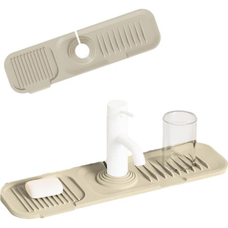 Tapis de robinet d'évier en silicone, tapis de robinet pour évier - Protection anti-éclaboussures en silicone pour cuisine,Plateau collecteur résistant à l'usure pour restaurant, café, salle à manger,