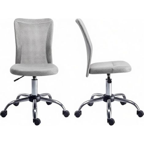 CHICFURN Sedia da ufficio ergonomica senza braccioli 43x58x90-100 cm rete grigia regolabile (1/5)