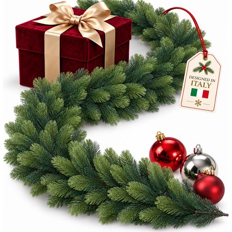 Ghirlanda Natalizia Festone in PE 5 Metri 430 Punte Foltissimo Addobbo Natale (1/5)