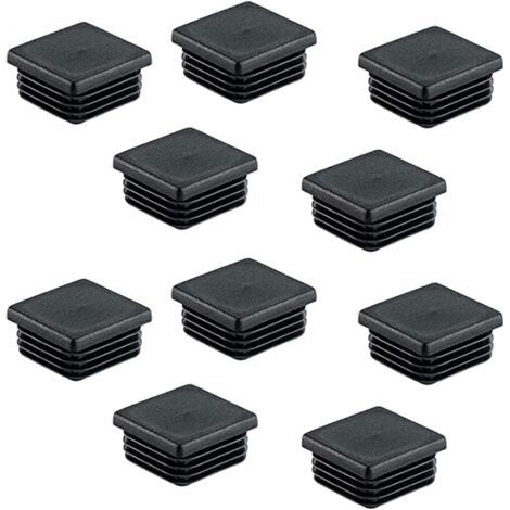 Lot de 25 bouchons pour tuyaux carrés 40 x 40 mm – Plastique PE résistant aux chocs – Protection des sols et meubles – Installation facile - NOIR 40 X (1/5)