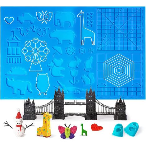 Modèle de stylo 3D,modèle de stylo d'impression 3D,tapis de stylos 3D,grand tapis (41,5 x 27,5 cm) avec motif animal,utile pour les débutants,avec écurie à 2 doigts. (1/5)