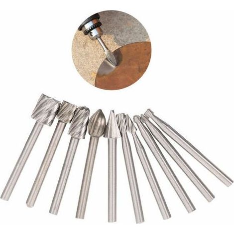 Zubehör für elektrische Schleifmaschinen, HSS-Rotationsfräser, 10 Stück, 3 mm (1/5)