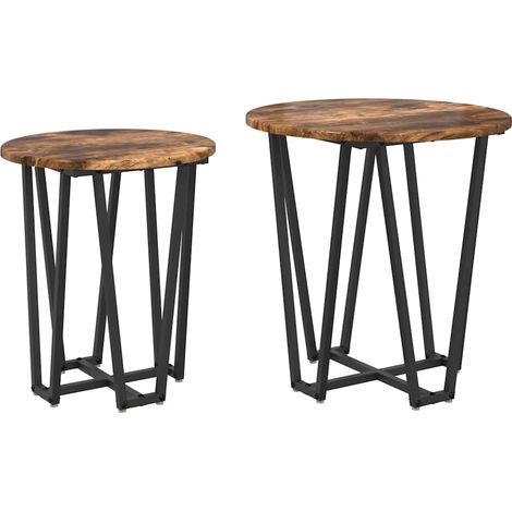 Maison Exclusive - Conjunto de mesas auxiliares 2 pcs Roble Ahuma
