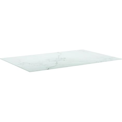 Maison Exclusive - Piano Tavolo Bianco 100x62 cm 8mm Vetro Temperato Design Marmo