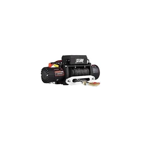 Cabrestante eléctrico para camión, cuerda sintética, control remoto, 13500 libras. (1/2)