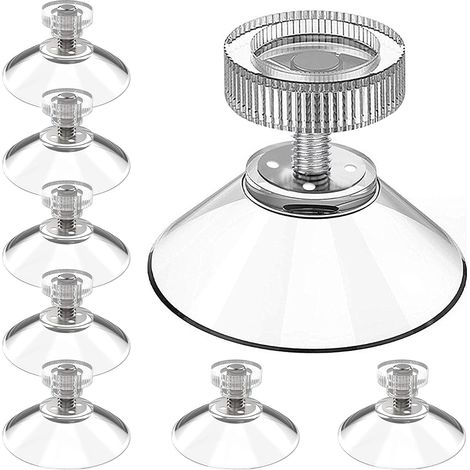 CCYKXA Lot de 20 ventouses multi-usages Ø 32mm avec filetage M4x10mm pour Vitres, Tables en Verre, Salle de Bain, Voiture, et Rideaux Isolateurs de Camping-Car, Transparentes avec Écrous Moletés (1/4)