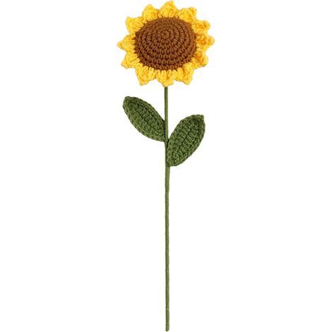 Bouquet de fleurs artificielles tissées à la main (semblable à du fil crocheté), fini et terminé (1/2)
