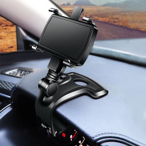 Support de Téléphone Voiture pour Tableau de Bord Automobile, Multifonction Universelle Socles téléphone Portable avec avec Clip à Ressort réglable Rotatif à 1400° pour Les Smartphones de 3in à 7.2in (1/5)