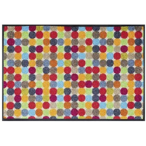 Paillasson MIKADOTS 50x75 multicolore tissé motif géométrique (1/2)