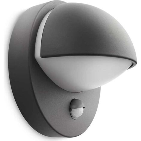 Philips myGarden - Luminaria LED de pared para exteriores, diámetro 20 cm, E27, con sensor, antracita 915002146003 (1/5)