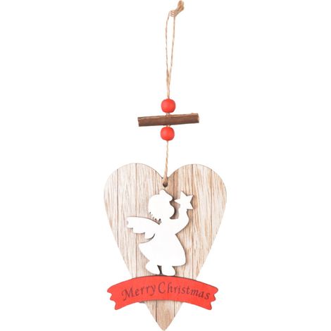Ornement De Noël En Bois - Plaque Accrochable Décorative Pour Arbre De Noël - 11 x 8 x 0,6 cm - Bois Naturel - 1 Pièce (1/5)