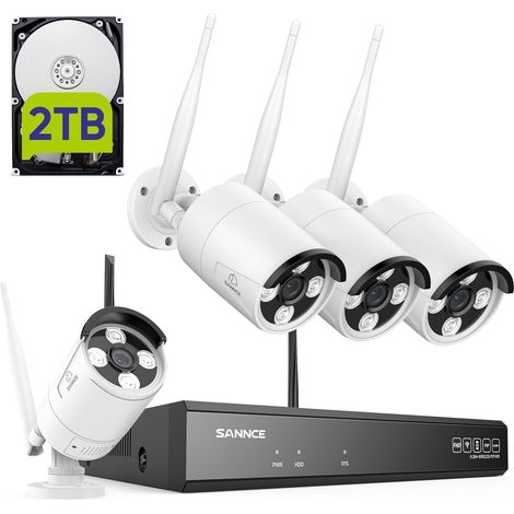 Système Surveillance NVR WiFi Caméras Kit de sans Fil IP66 Intérieures et Extérieures (1/5)