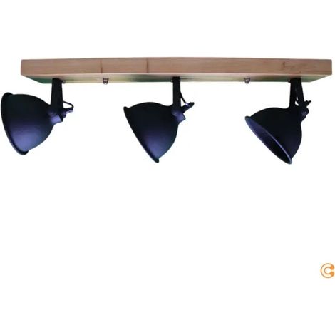 [NEUWERTIG] B-Ware Just Light Deckenleuchte Samia 3 Flammig Mangoholz Schwarz Deckenlampe Lampe