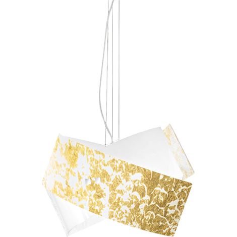 Camilla - Lampada a sospensione oro 2XE27 max 2X70W IP20 - Lampada da soffitto con design moderno in alluminio - Attacco E27 (1/3)