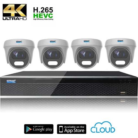 Kit videosorveglianza 4 telecamere 4K grandangolo con (1/4)