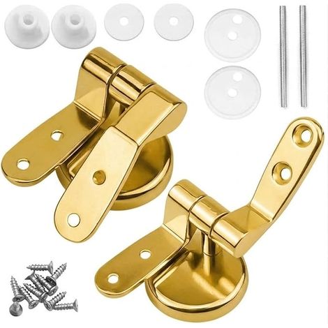 Replacement Toilet Seat Hinge Set of 2 Zinc Alloy Toilet Seat Hinge for Wood, Resin, MDF Including Fittings (1/5)