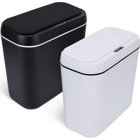 Lot de 2 Poubelle Automatique à Détecteur de Mouvement, 15L Silencieuse Poubelle Cuisine Automatique Poubelles Electrique Étanche Poubelles Intelligente pour Cuisine, Bureau, Salon, Salle de Bain (1/5)